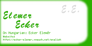 elemer ecker business card