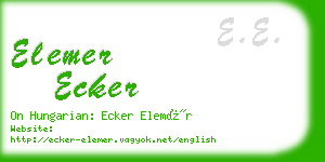 elemer ecker business card